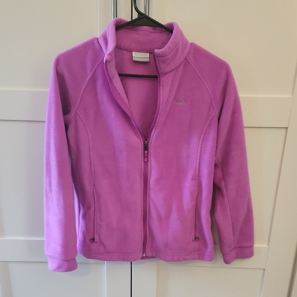 Columbia Vibrant Purple Fleece zipper Jacket size juniors large - Picture 1 of 4